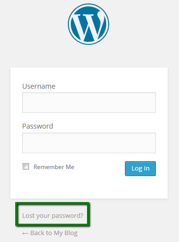 بازنشانی رمز عبور WordPress