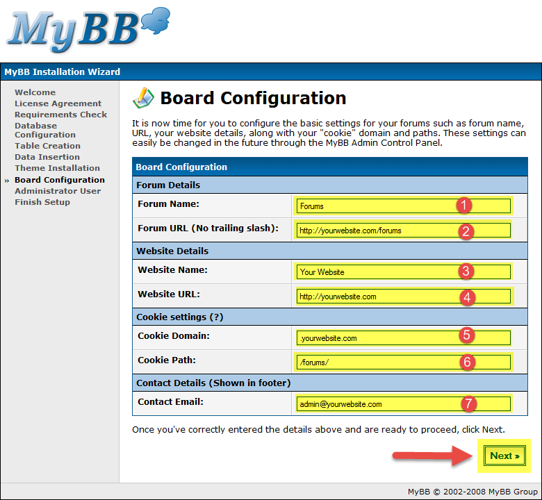 طریقه نصب انجمن ساز MyBB