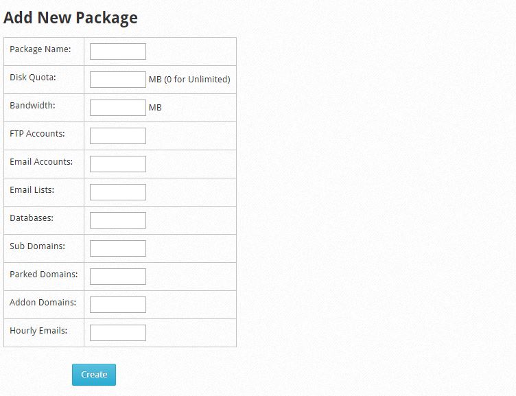 ایجاد package در کنترل پنل Centos Web Panel