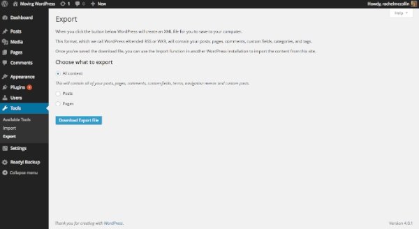 انتقال وب سایت با بهره گیری از افزونه