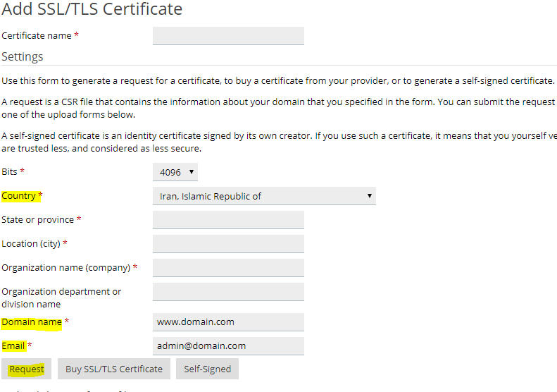  ثبت و فعال سازی گواهینامه SSL بروی مدیریـت پنل Plesk