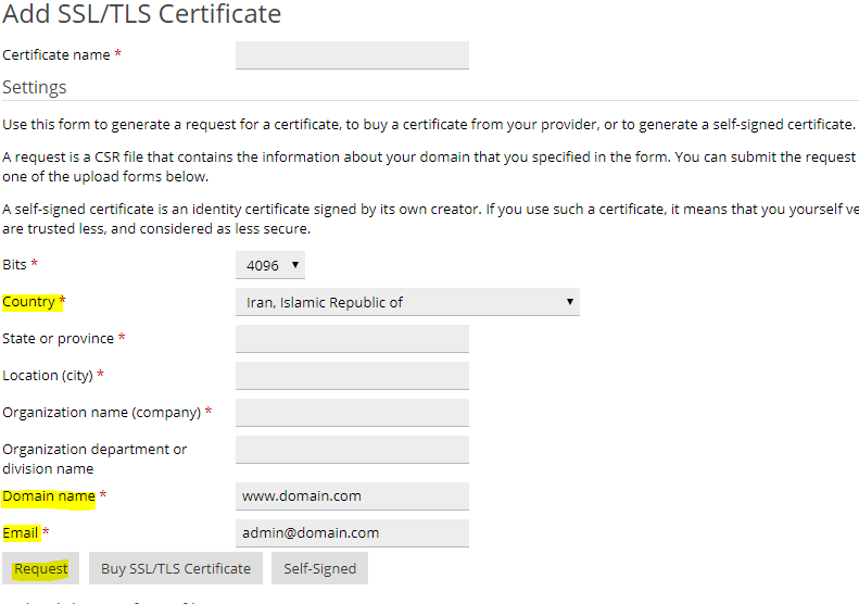 ثبت و فعال سازی گواهینامه SSL بروی مدیریـت پنل Plesk